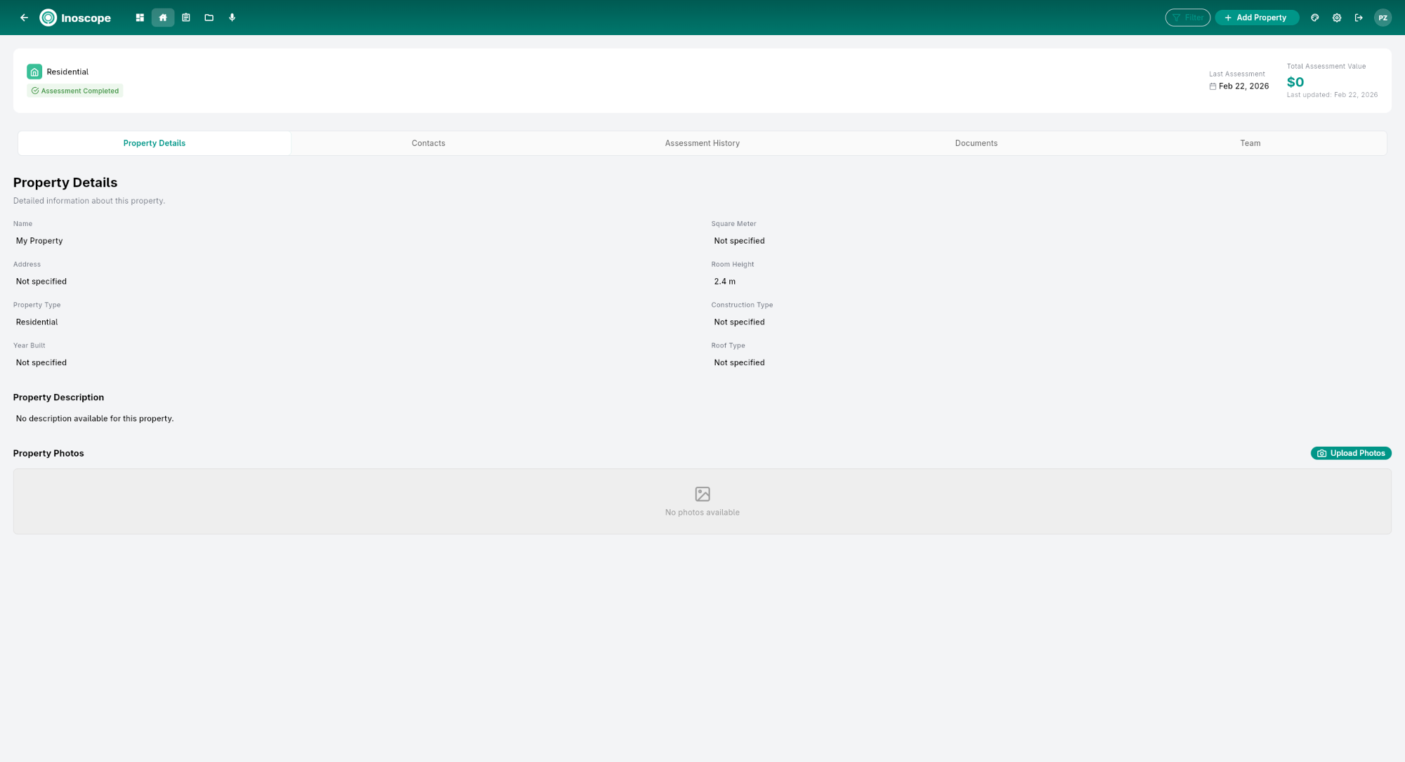 Property detail — Details tab
