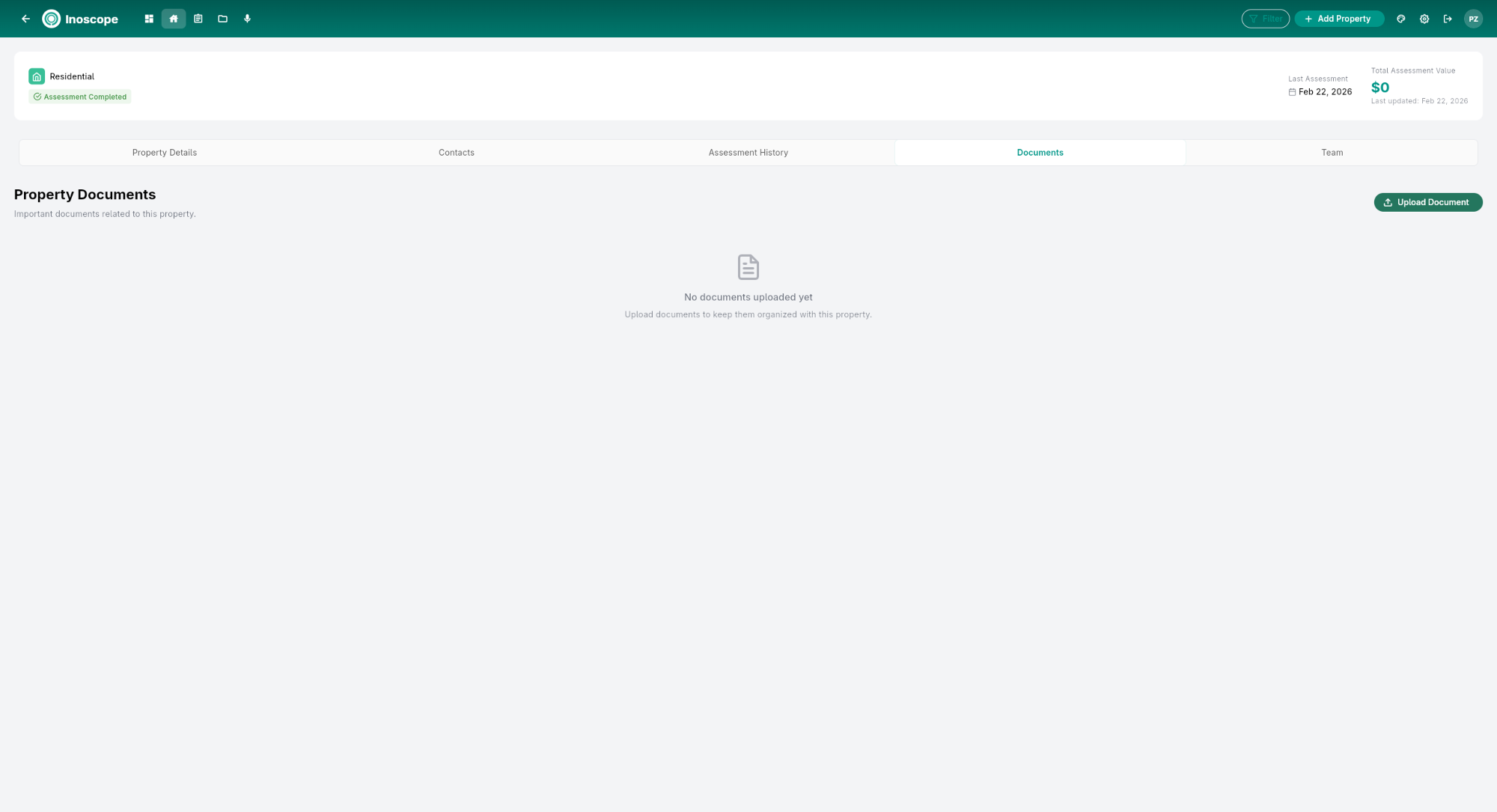 Property detail — Documents tab