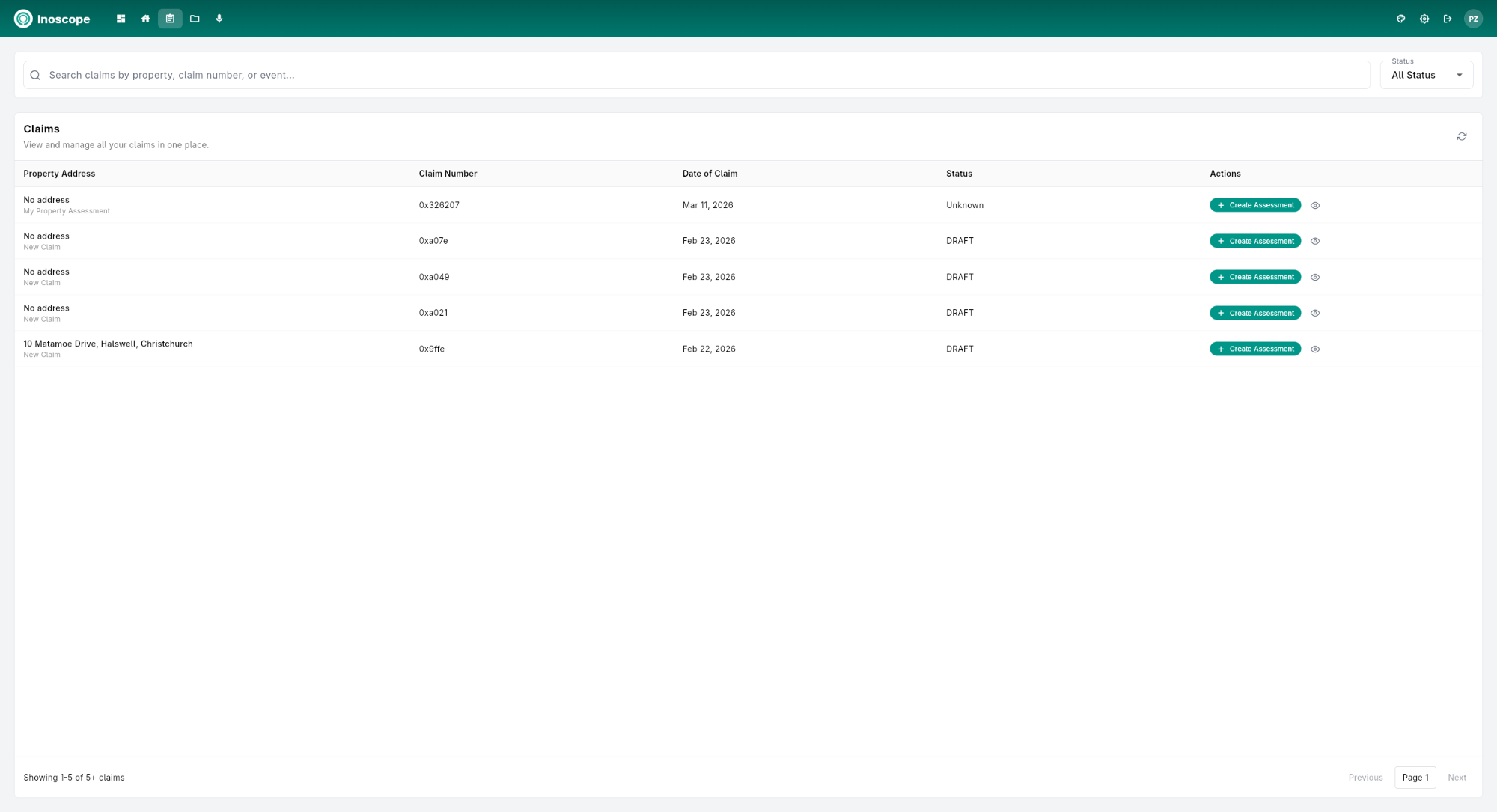 Files page — centralized file browser