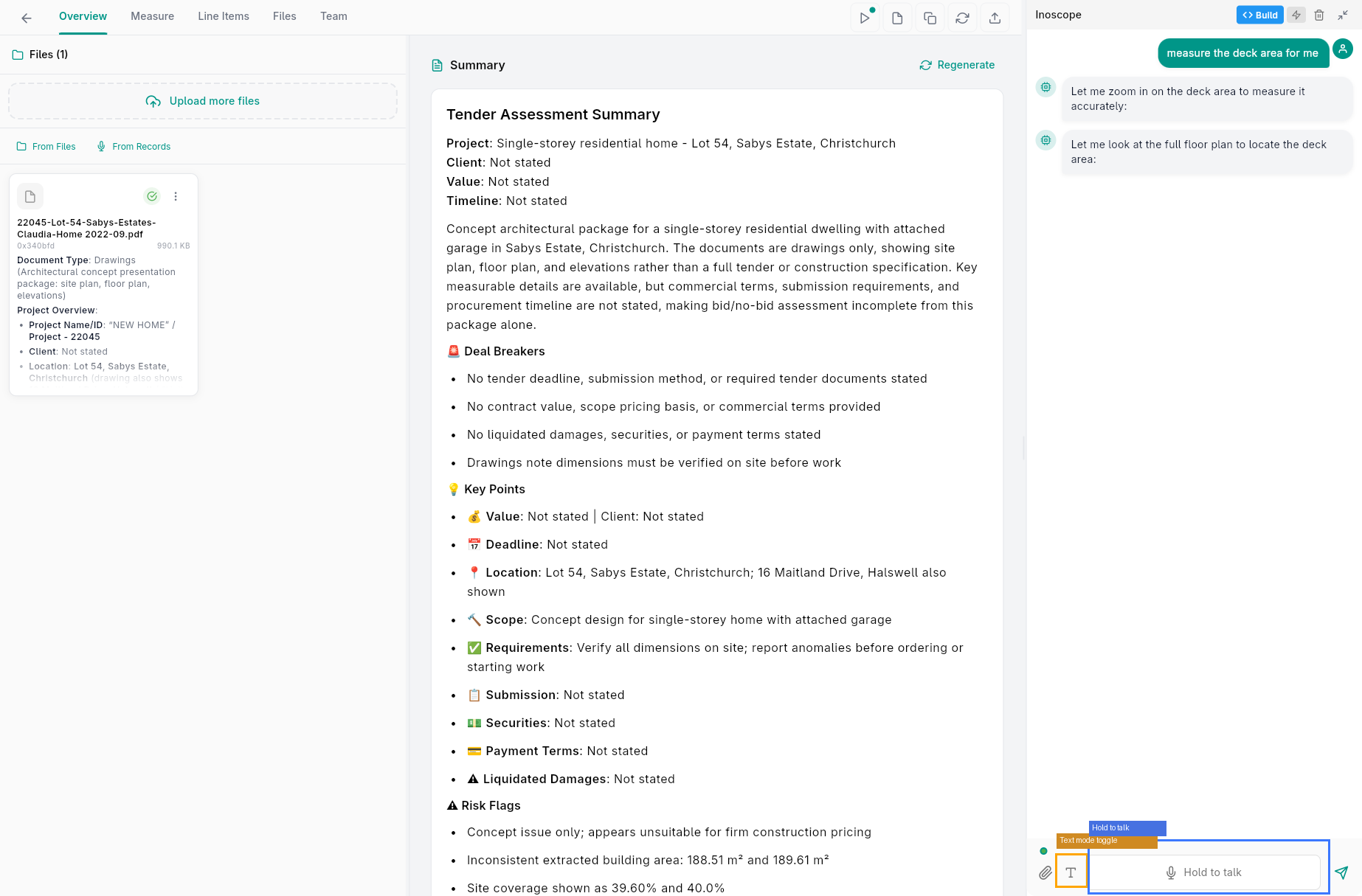 Voice mode active — input shows "Hold to talk" with the voice toggle highlighted. Tap T to switch back to text input.