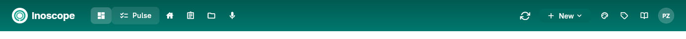 Top navigation bar — Pulse is the second icon, label visible on hover