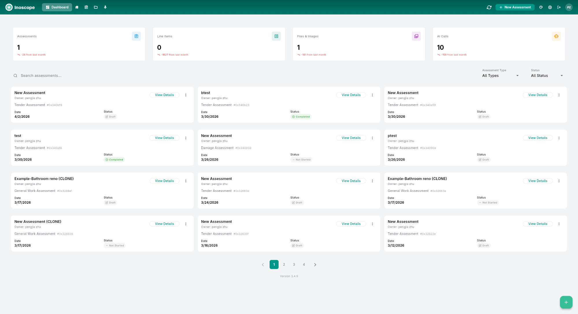 Dashboard overview