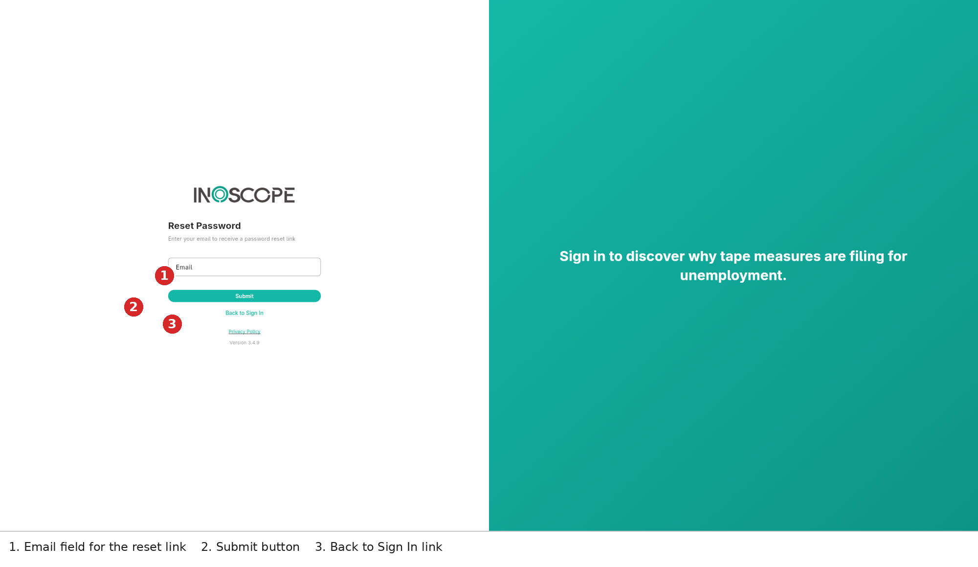 Reset Password screen