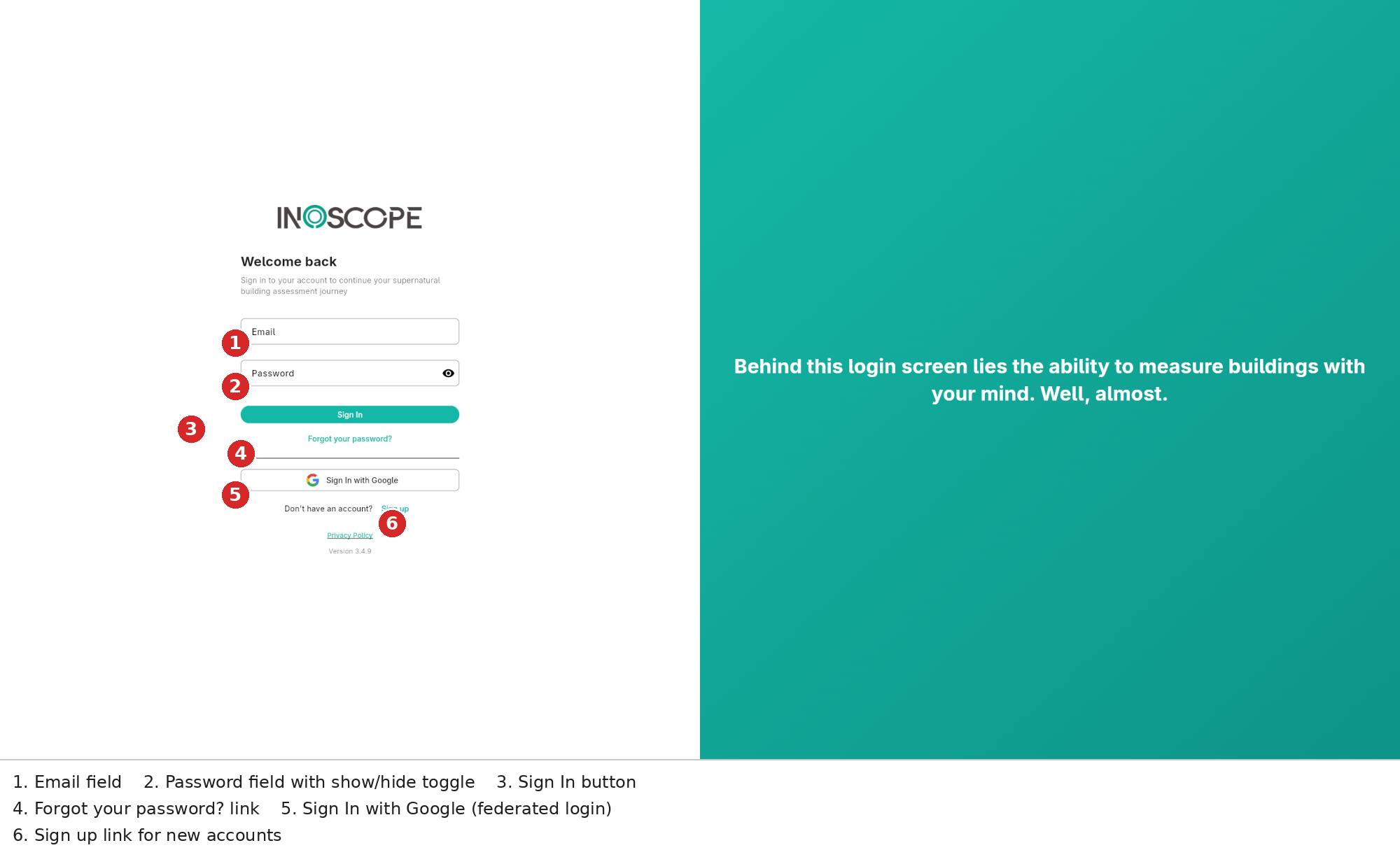 Login screen
