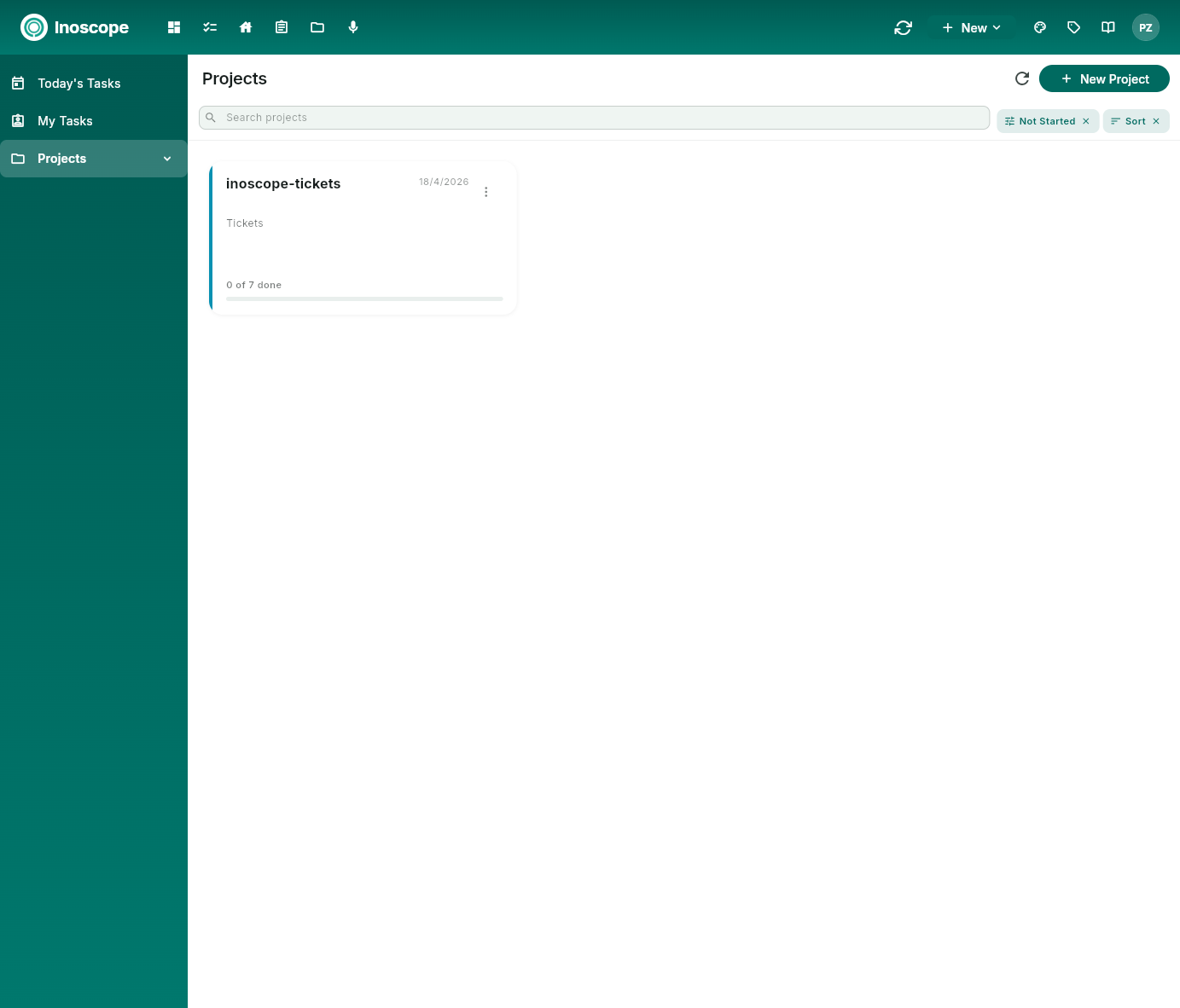 Pulse — Projects list with status and sort filters